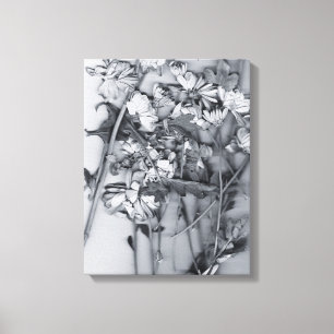 Blumen in Schwarz und Weiß Leinwanddruck