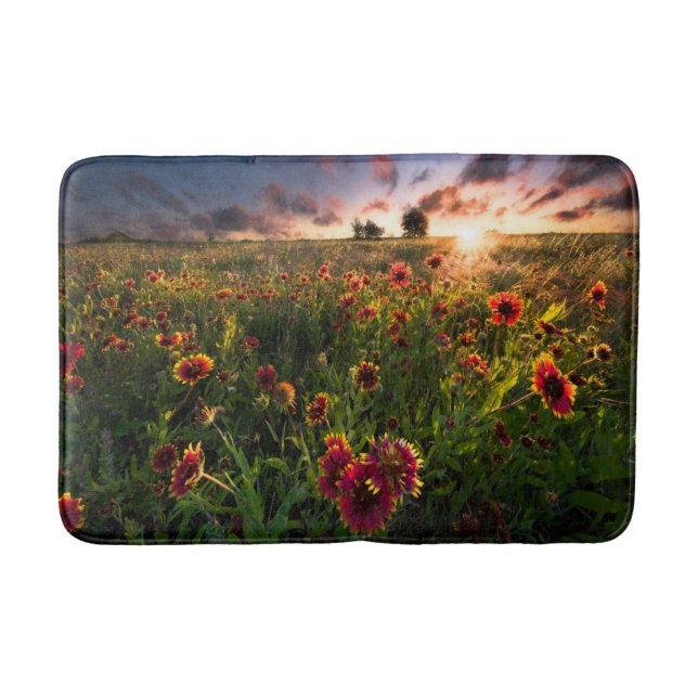 Blumen | Indian Blanket Wildblume Texas Badematte (Vorderseite)