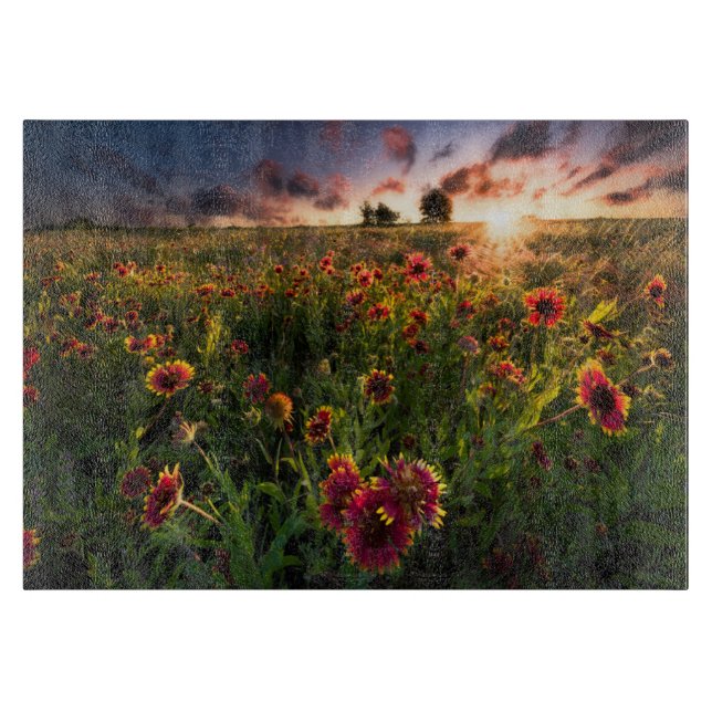 Blumen | Indian Blanket Wildblume Texas Schneidebrett (Vorderseite)