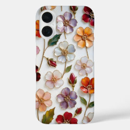 Blumen iPhone-Hülle Buntglas Pastell Blumen iPhone 16 Hülle
