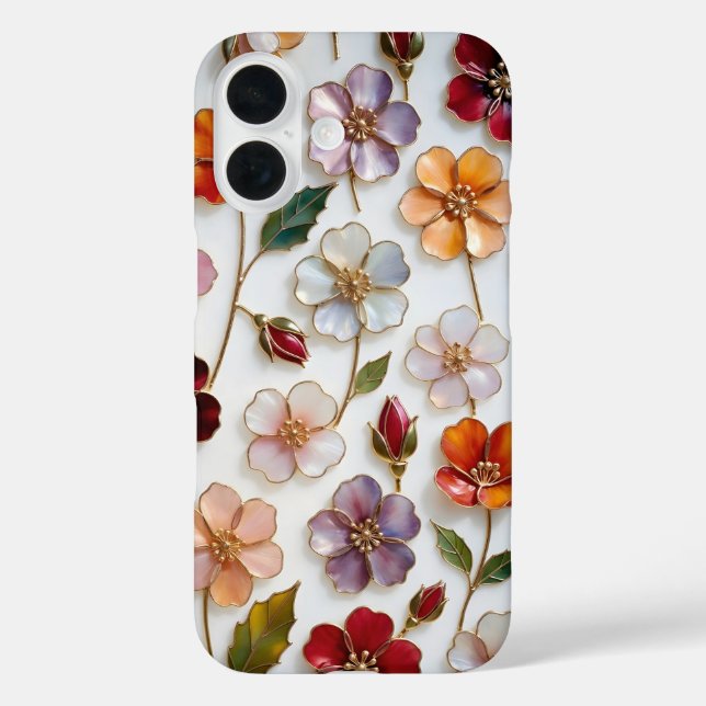 Blumen iPhone-Hülle Buntglas Pastell Blumen Case-Mate iPhone Hülle (Rückseite)