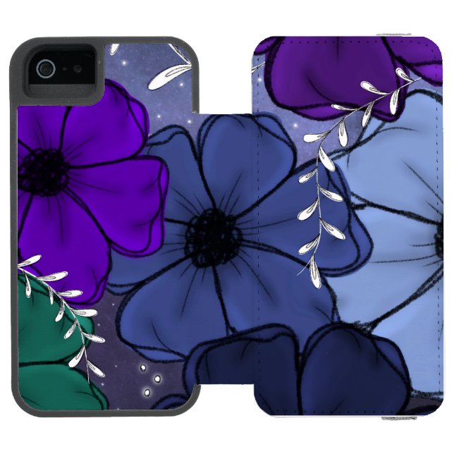 Blumen iPhone-Hülle Incipio iPhone Geldbeutel-Hülle (Folio Geöffnet)