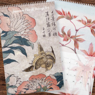 Blumen japanische Vintage-Kunst Kalender