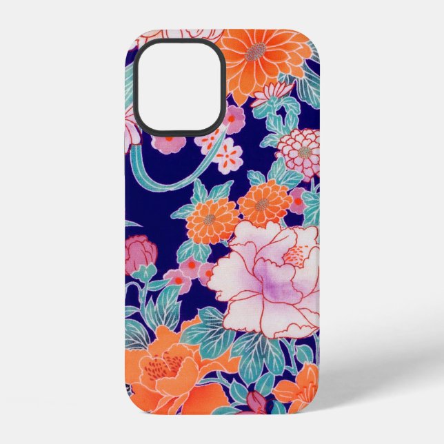 Blumen, japanisches Design iPhone Hülle (Rückseite)