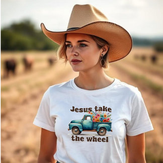 Blumen-Jesus-Übernimm das Steuer - Country Truck T-Shirt