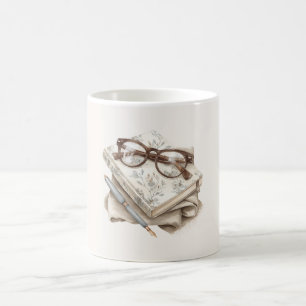 Blumen Journal Brille Kaffeetasse