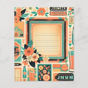 Blumen-Junk-Journal-Seite Pfirsich & Türkis Süden