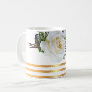 Blumen-Kaffeetasse mit goldenem Rand Kaffeetasse