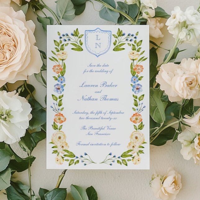 Blumen-Kamm-Rahmen-Hochzeit Save The Date (Von Creator hochgeladen)