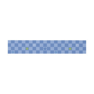 Blumen Karomuster Nr. 01 - Hellblau Einladungsbanderole