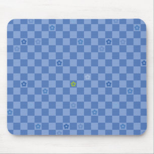 Blumen Karomuster Nr. 01 - Hellblau Mousepad