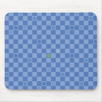 Blumen Karomuster Nr. 01 - Hellblau Mousepad