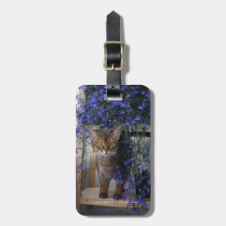 Blumen-Katze Gepäckanhänger