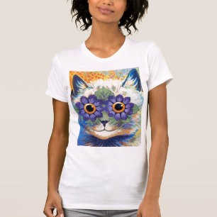 Blumen-Katzen-T - Shirt