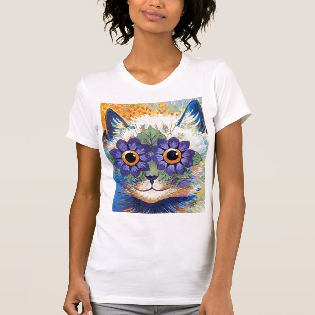 Blumen-Katzen-T - Shirt (Vorderseite)