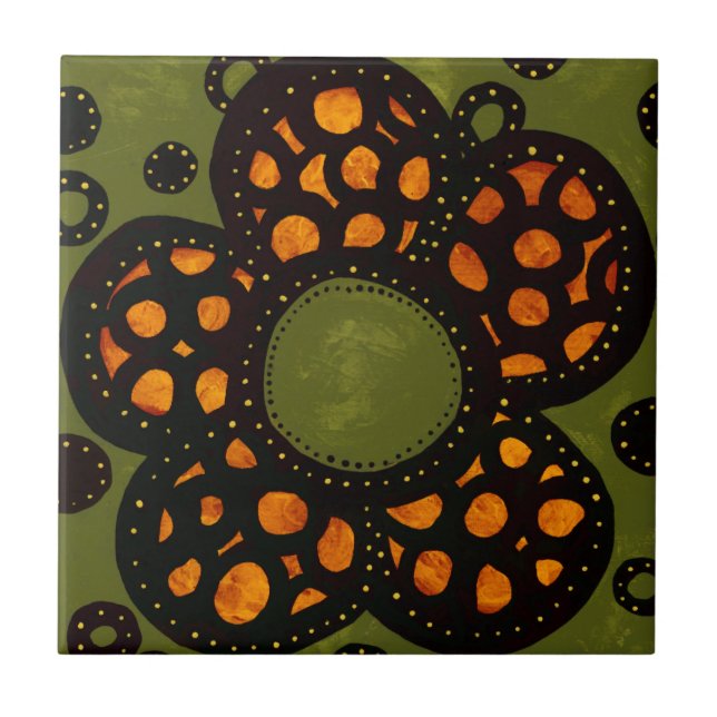 Blumen-Keramik-Fliese Fliese (Vorderseite)