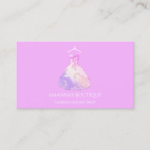 Blumen-Kleid Logo Mode Hochzeitsveranstaltung Rosa Visitenkarte