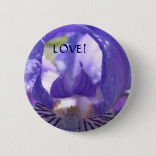 BLUMEN KNÖPFE LIEBE! Iris Blumen Knopf Geschenk Button