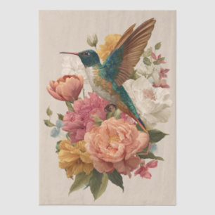Blumen Kolibri Dekor Servietten Seidenpapier
