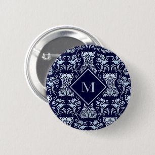 Blumen-Korsett-Damaskmuster Button