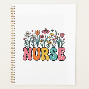 Blumen-Krankenschwester-Blasenbuchstabe Vintage-St Planer