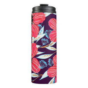 Blumen-Kräuter-Skizze, Marker Nahtlos. Thermosbecher