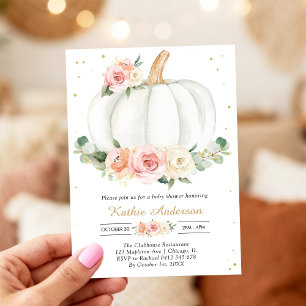 Blumen-Kürbis-Baby-Shower-Einladung Einladung