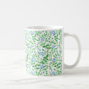 Blumen-Landhaus-Stil Blau Weiße Immergrün-Muster Tasse