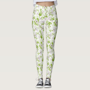 Blumen-Leggings in Lila und Grün Leggings