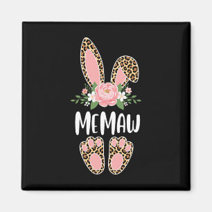 Blumen Leopard Memaw Hase Frohe Ostern Frühling  Magnet