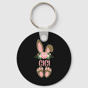 Blumen-Leoparden-Gigi-Hase Frohe Ostern Frühling  Schlüsselanhänger