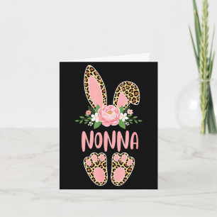 Blumen-Leoparden-Nonna-Hase Frohe Ostern Frühling  Karte