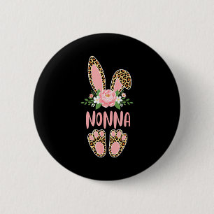 Blumen-Leoparden-Oma-Hase frohe Ostern Frühling Button