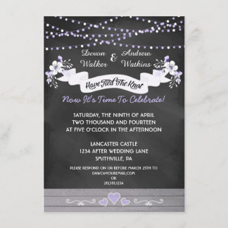 Blumen & Lichter Kreidetafel Hochzeitsnachladung Einladung