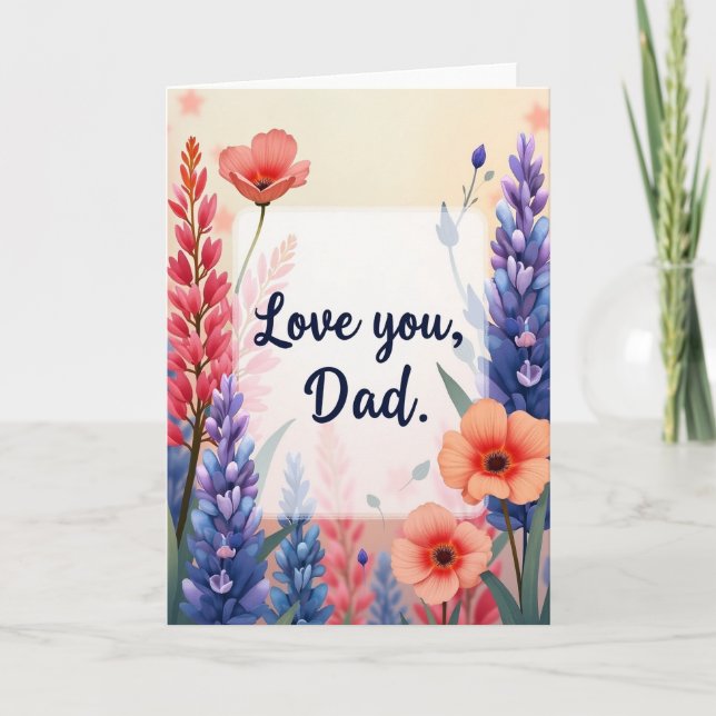 Blumen Liebe dich Papa Karte (Vorderseite)