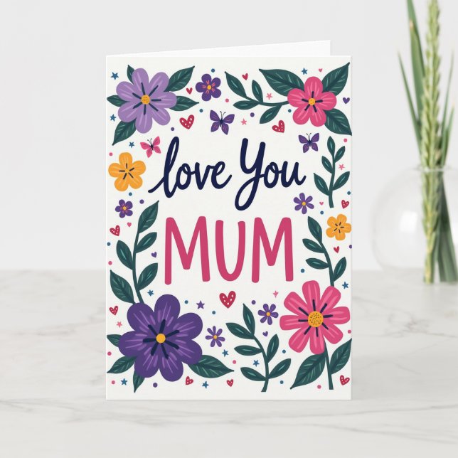 Blumen Liebe Mama Tag Karte (Vorderseite)