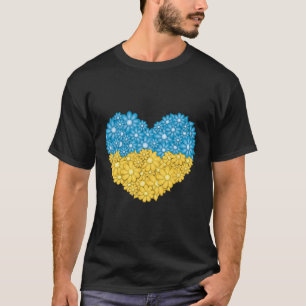 Blumen lieben die ukrainische Flagge T-Shirt