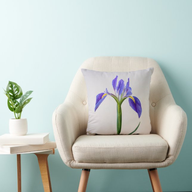 Blumen | Lila Iris-Blume Kissen (Stuhl )