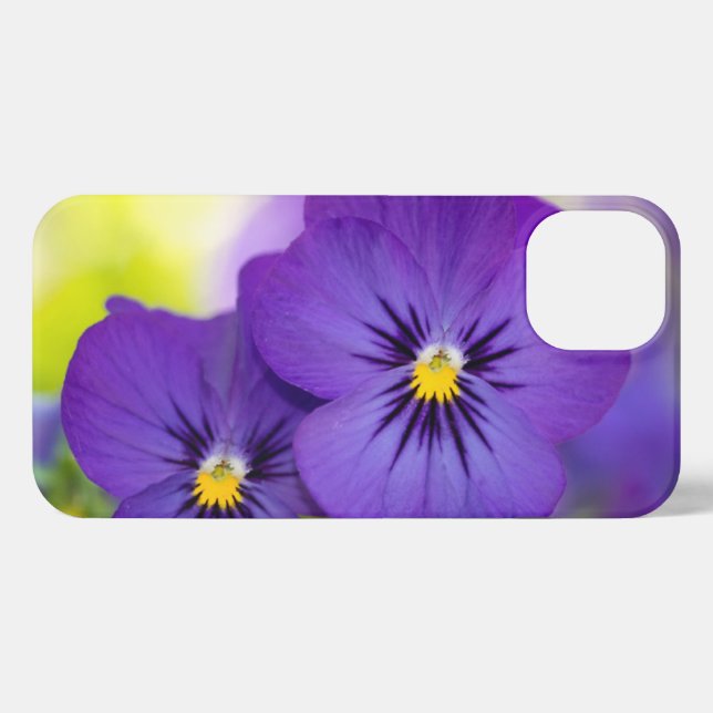 Blumen | LILA STIEFMÜTTERCHEN iPhone Hülle (Rückseite (Horizontal))
