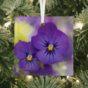 Blumen   LILA STIEFMÜTTERCHEN Ornament Aus Glas