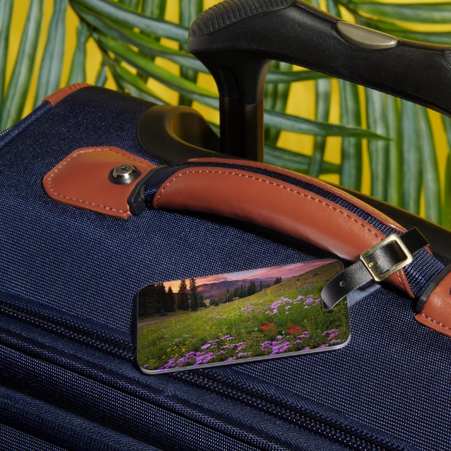 Blumen | Lila Wildblumen Colorado Gepäckanhänger (Vorderseite Insitu 3)