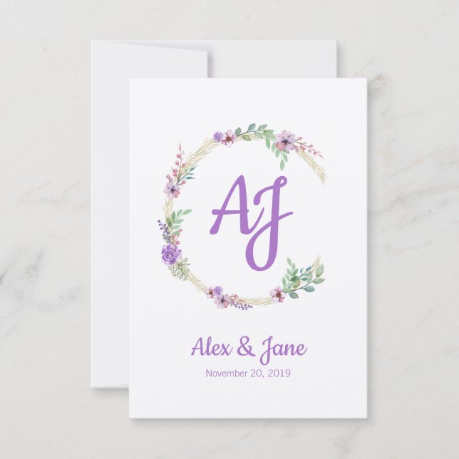 Blumen Lillac for Design Wedding or Event Dankeskarte (Vorderseite)