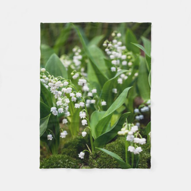 Blumen | Lily of the Valley Schweden Fleecedecke (Vorderseite)