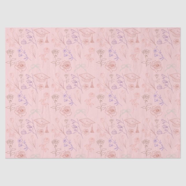 Blumen-Linienkunst-Abschluss Seidenpapier (Vorderseite)