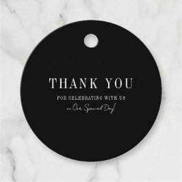 Blumen-Linienkunst Rustikale schwarze elegante Hoc Geschenkanhänger