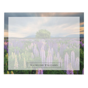 Blumen Lupinefeld in Neuseeland Notizblock