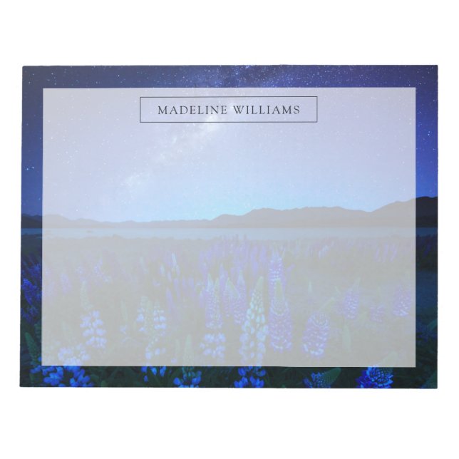 Blumen | Lupinen Blühen am Nachtsee Tekapo Notizblock (Vorderseite)