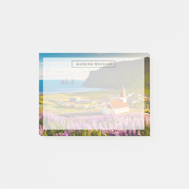 Blumen | Lupinen in Bloom Süd Island Post-it Klebezettel (Vorderseite)