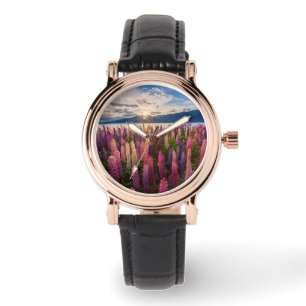 Blumen Lupinen Neuseeland Armbanduhr