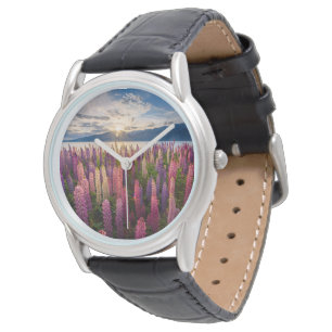 Blumen   Lupinen Neuseeland Armbanduhr